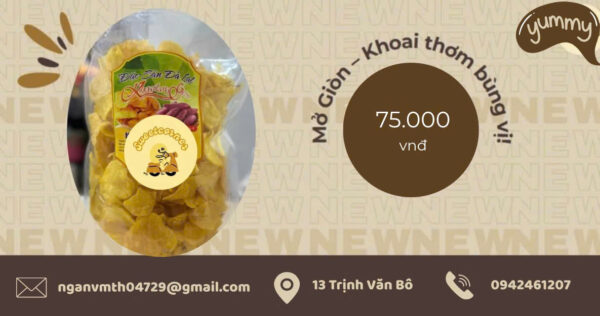 Banner khoai lang sấy giòn ngọt – Snack ăn vặt lành mạnh từ Sweet Corner