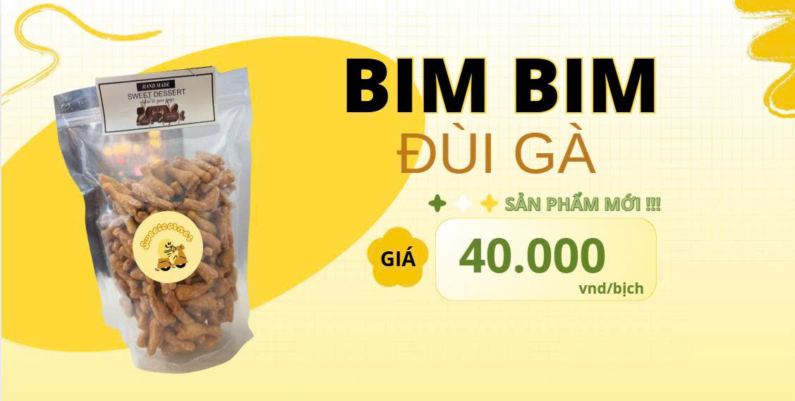 Banner bim bim đùi gà vị cay ngọt – Đồ ăn vặt hấp dẫn từ Sweet Corner